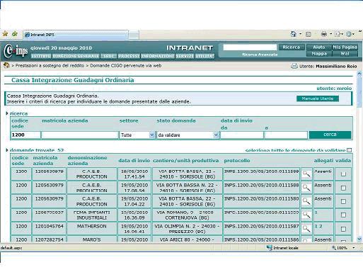 Domande CIGO pervenute via web